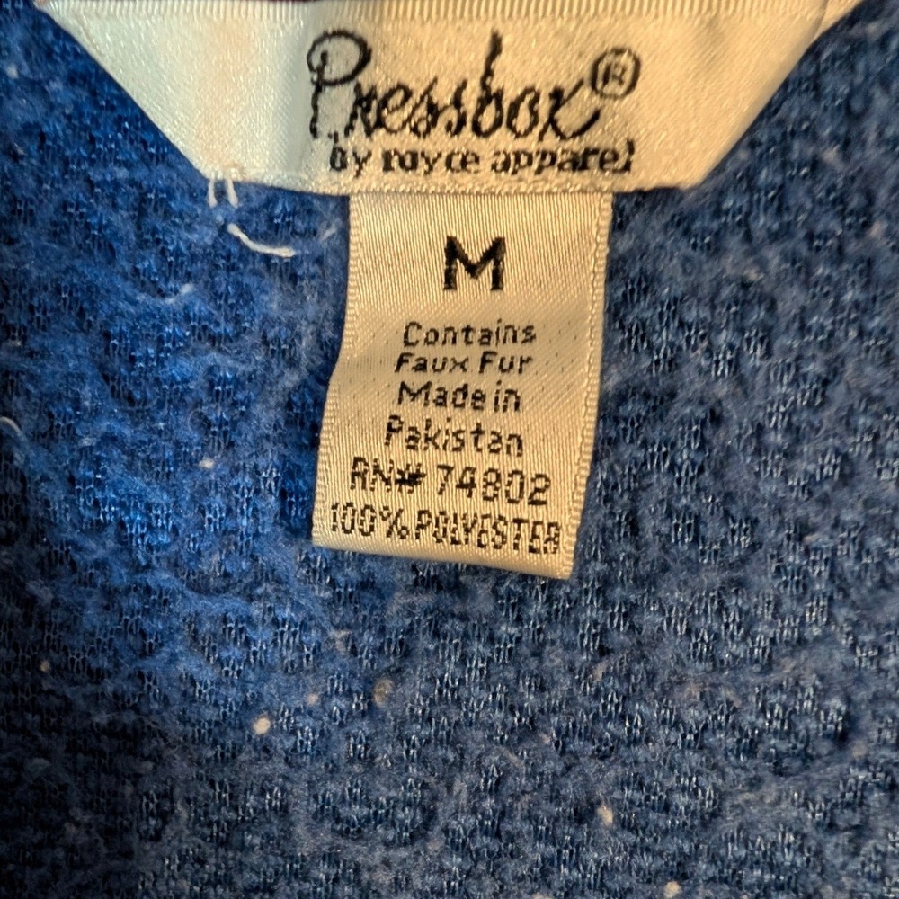 Pressbox UNC Tar Heels Sherpa Fleece Quarter Zip Pullover Blue Women Medium - Picture 5 of 6
